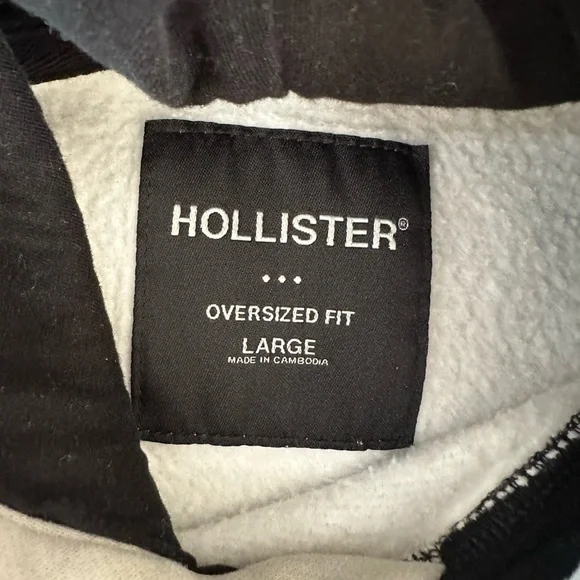 Hollister Gray Camo Hoodie Sweatshirt Size Large - Picture 4 of 7